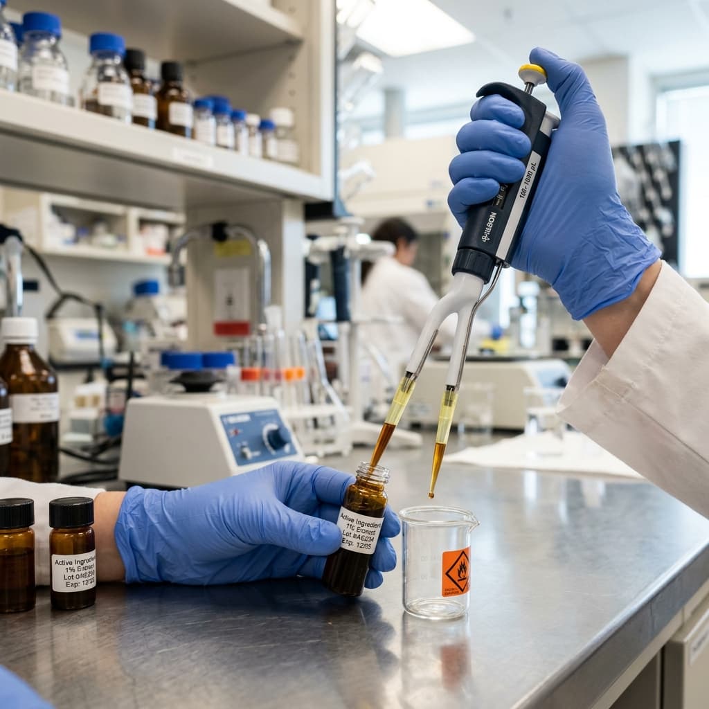 Cosmetic scientist at work